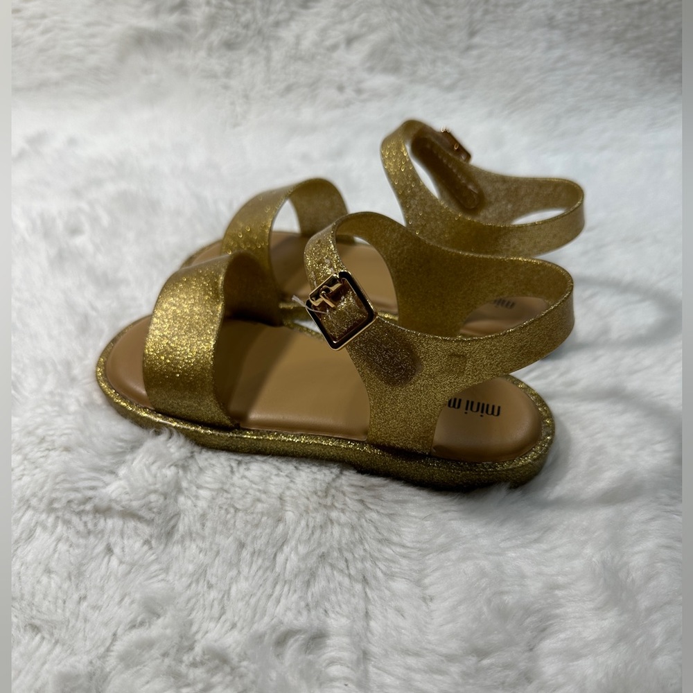 Mini Melissa Gold Baby Sandals